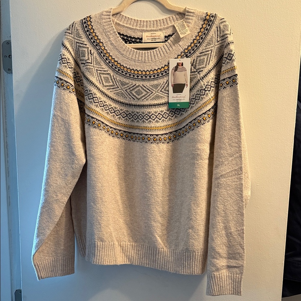 Women’s Weatherproof Beige/Oatmeal Patterned Sweater